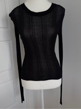Ardene Black Ribbed Crew Neck Sweater